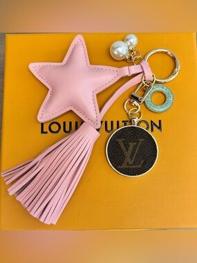 Louis Vuitton Bag Charm, Star, tassel, LV disc & LV Zipper Pull Upcycled 7 in